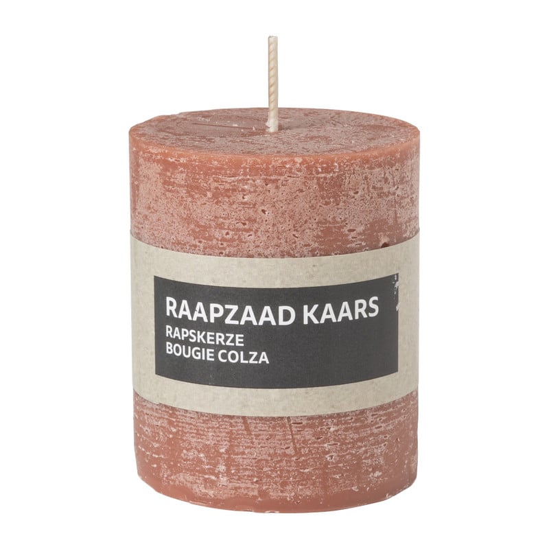 Kaars Raapzaad terra 7x7 - ø6,7x8 cm
