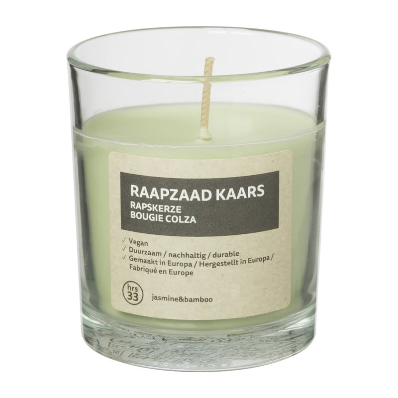 Kaars in glas Jasmine - raapzaad - ø7,4x8,3 cm