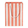 Cadeautasje streep - rood/beige - 22.9x17.5x10 cm