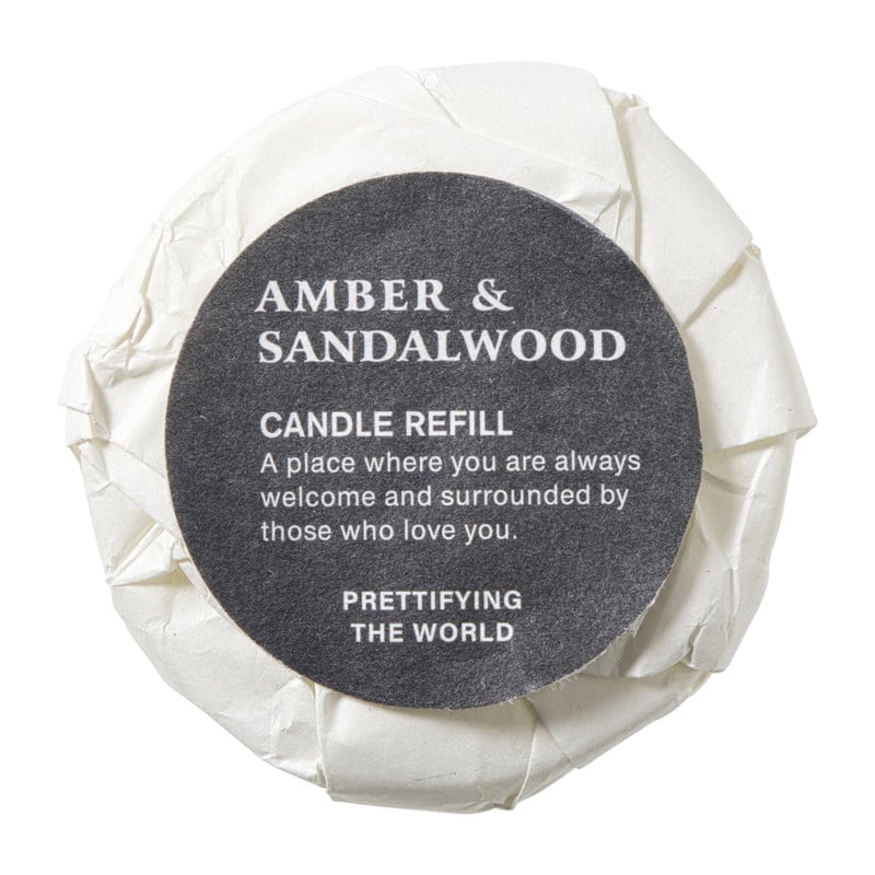 Geurkaars met refill - amber & sandalwood