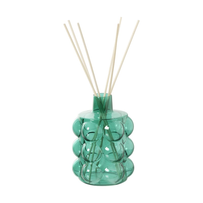 Vaas voor geurstokjes bubbels - groen - ø8.5x11.5 cm