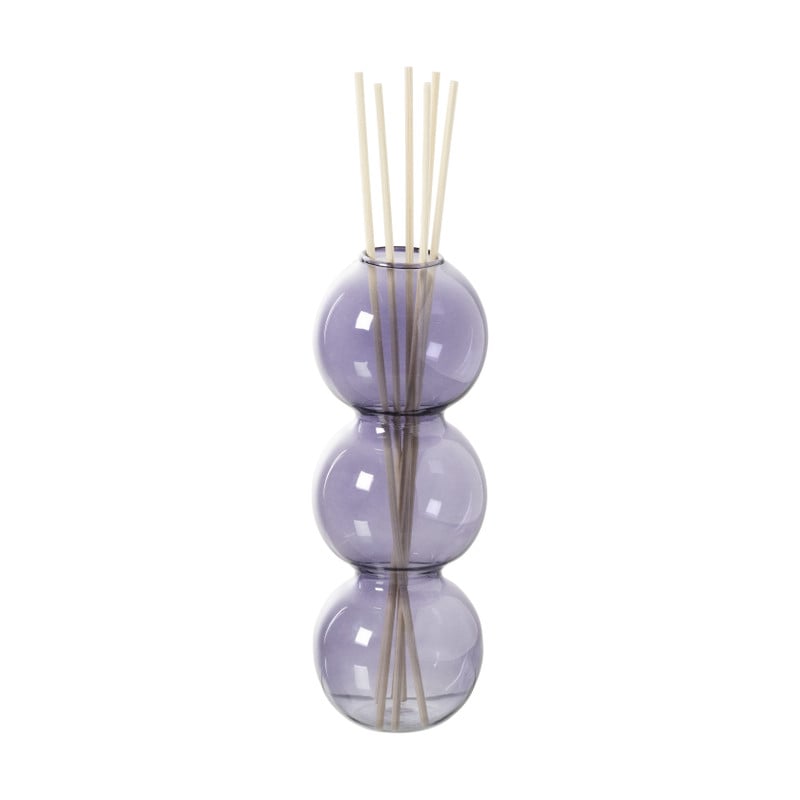 Vaas voor geurstokjes bollen - paars - ø6.5x16.5 cm