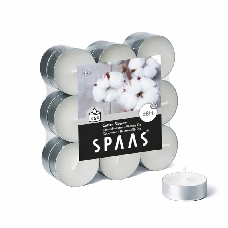 Geur waxinelichten - cotton blossom - set van 18