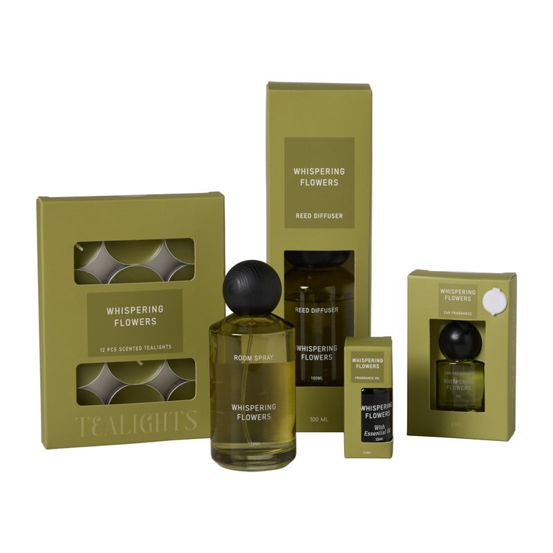 Roomspray whispering flowers - groen - 100 ml