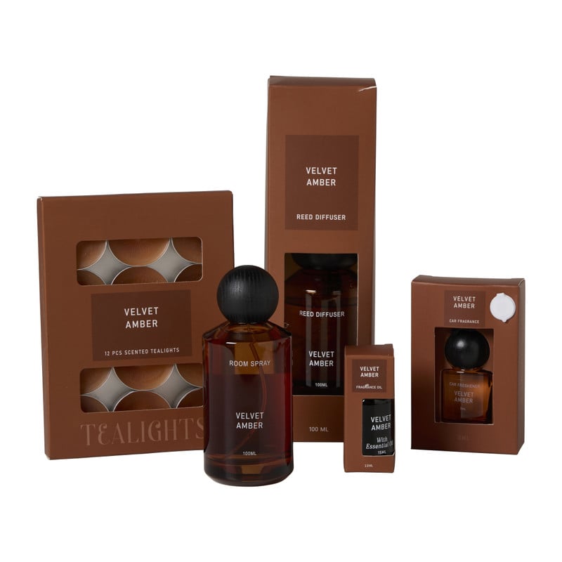Geurstokjes velvet amber - bruin - 80 ml