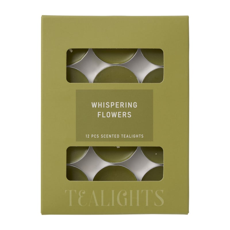 Geur waxinelichten whispering flowers - set van 12