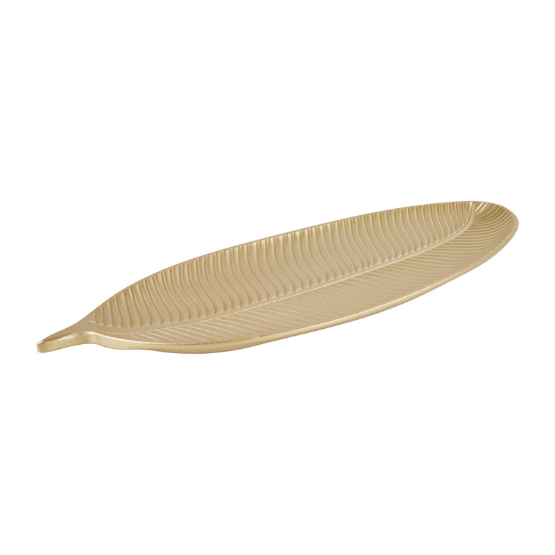 Decoratieplateau blad - goud - 59 cm