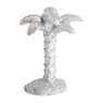 Kandelaar palmboom - zilverkleurig - 12,5x12,5x15 cm
