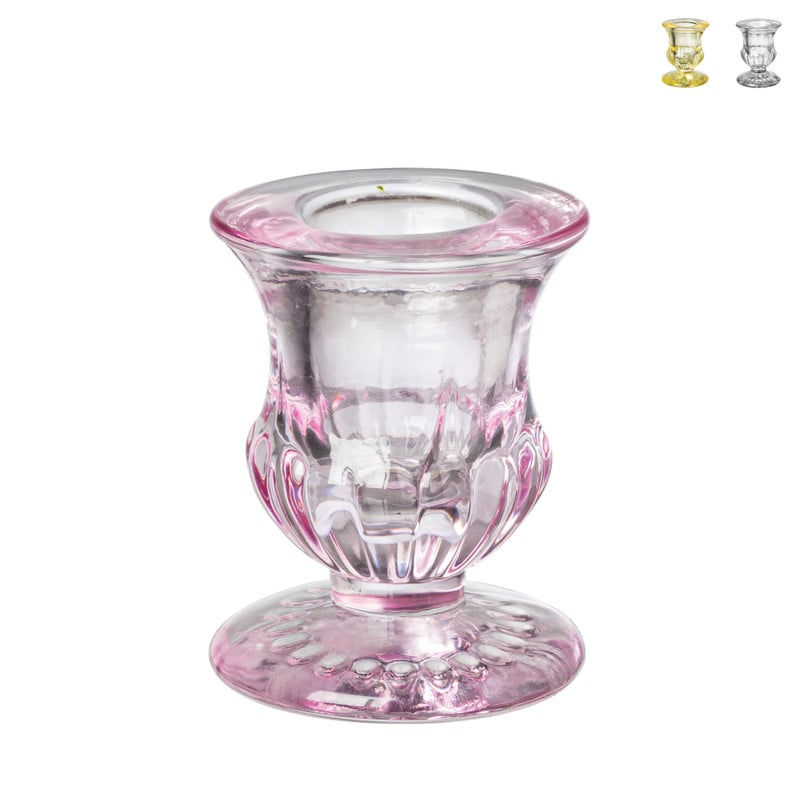 Kandelaar mini - glas - diverse varianten - ø5.5x5.8 cm