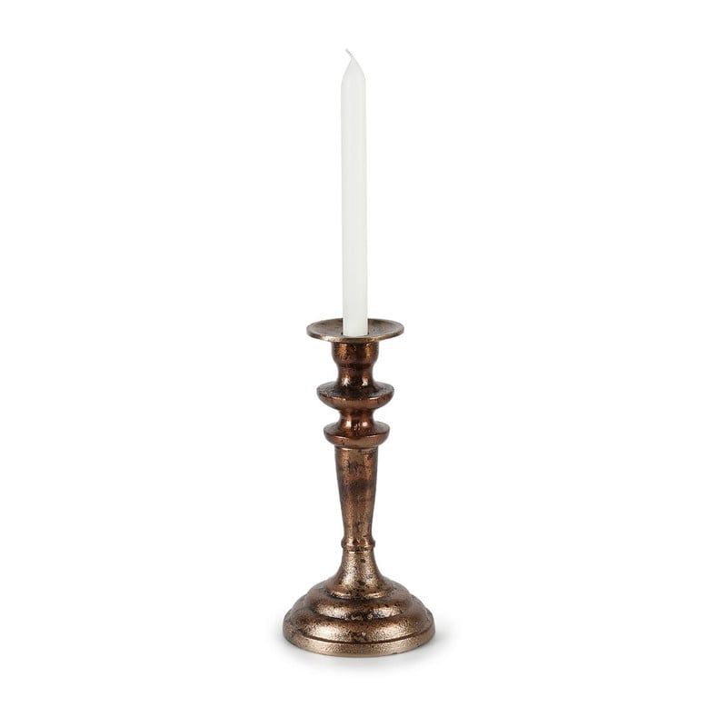 Kandelaar robuust - 25 cm - antic gold 