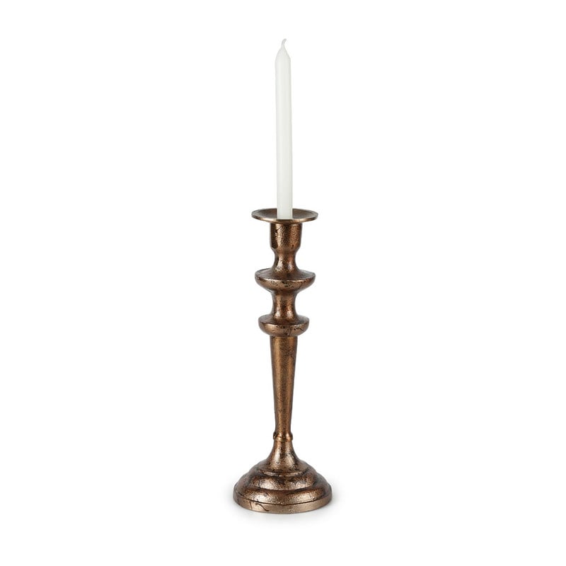 Kandelaar robuust - 28 cm - antic gold 