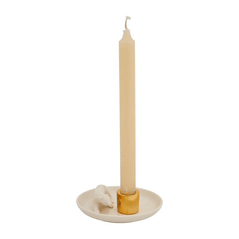 Dinerkaars schaaltje - tijger - wit/goud - Ø13 cm