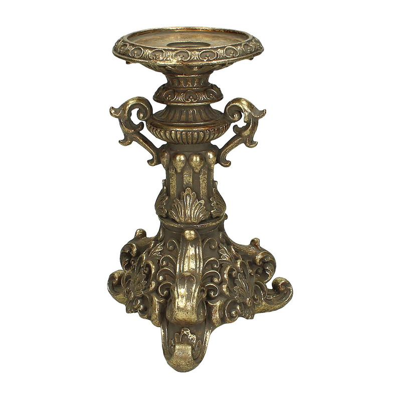 Porseleinen kandelaar - goud - 13x21 cm 