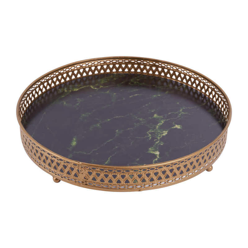 Marmer plateau - groen - ø29.5 cm 