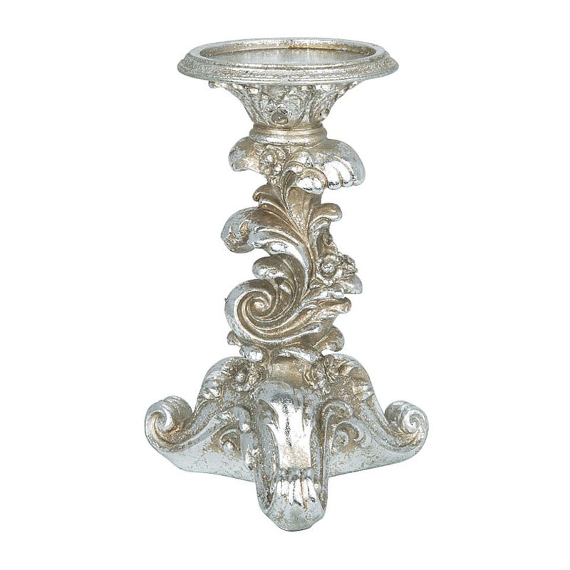 Kandelaar barok - 21 cm - zilver