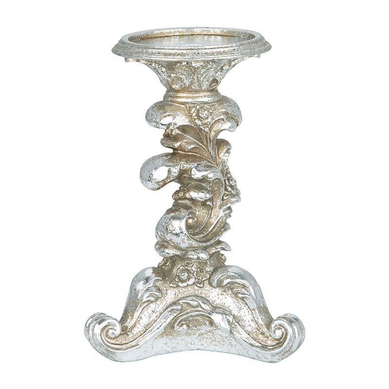 Kandelaar barok - 21 cm - zilver