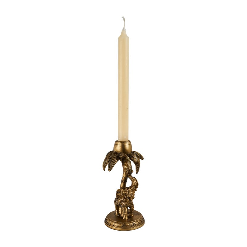 Dinerkaarshouder olifant - goud - Ø10 x H 18 cm
