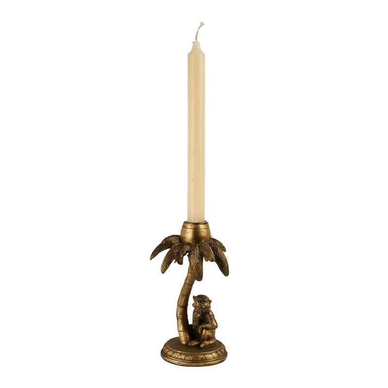 Dinerkaarshouder aap - goud - Ø10 x H 18 cm
