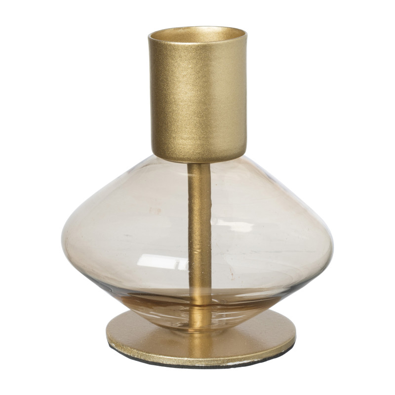 Dinerkaars houder - roze/goud - ø7x8.4 cm
