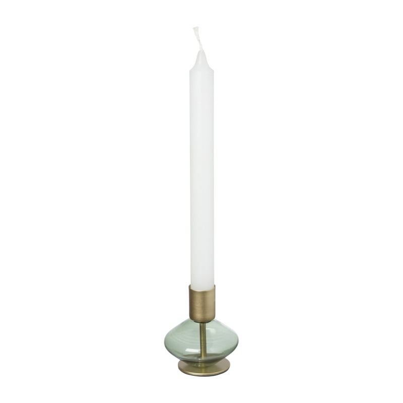 Dinerkaars houder - groen/goud - ø7x8.4 cm