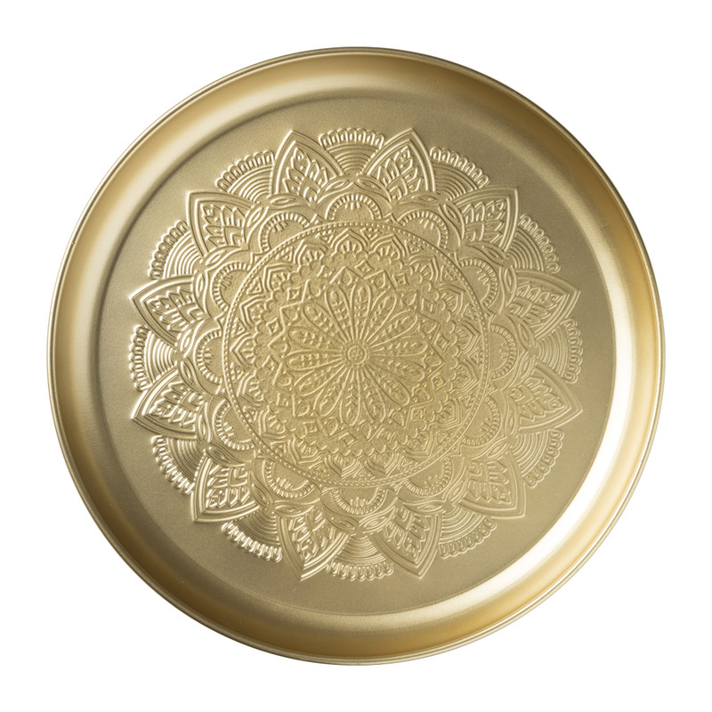 Plateau goud - metaal - ø35x3 cm