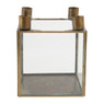 Kandelaar - voor 4 dinerkaarsen - goud - 13x13x15 cm