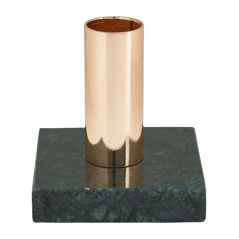 Kaarshouder marmer - groen - 7x7x7.5 cm