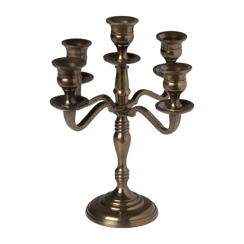 Kandelaar 5 arms - aluminium - 27.5x10.5x20 cm