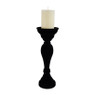 Kaarshouder velvet - zwart - 33 cm 