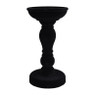 Kaarshouder velvet - zwart - 20 cm