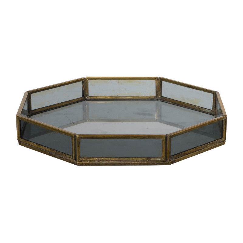 Plateau 8hoek - glas - ø22x3 cm