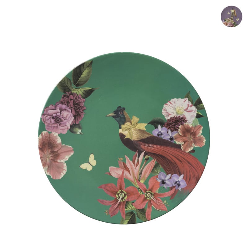 Plateau met dieren en bloemen - diverse varianten - ø33 cm 