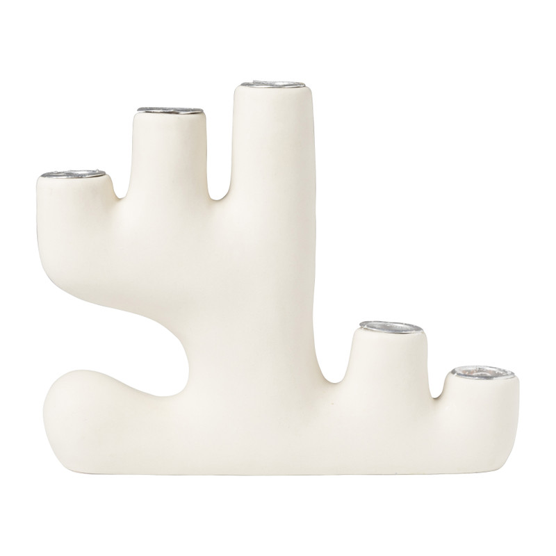 Kandelaar stonelook - 17.5 cm 