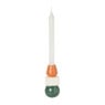 Kandelaar 3 hoog - groen/wit/oranje - ø6.3x13.7 cm