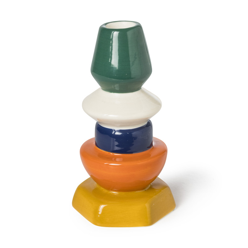 Kandelaar 4 hoog - multikleur - ø6.3x13.8 cm