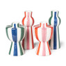 Kandelaar lijnen - rood/wit - ø6x17.2 cm