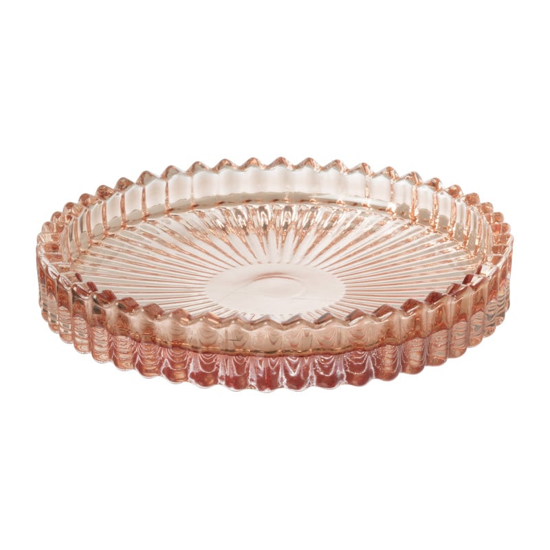 Schaaltje glas - roze - ø10x1.5 cm