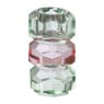 Kandelaar kristal 3-laags - groen/roze - 4x4x7 cm