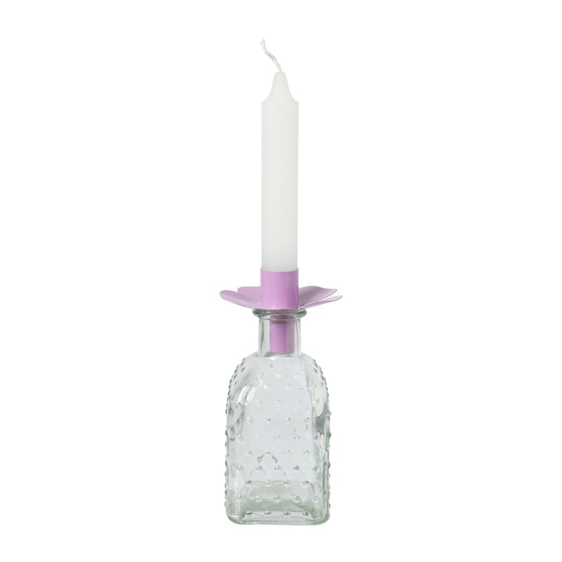 Kaarsenhouder voor fles bloem - diverse kleuren - ø7x5 cm
