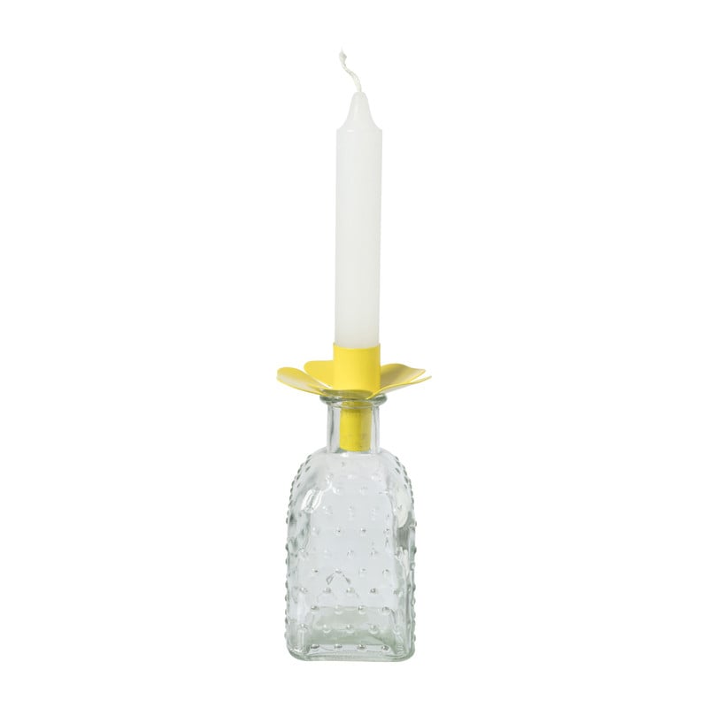 Kaarsenhouder voor fles bloem - diverse kleuren - ø7x5 cm