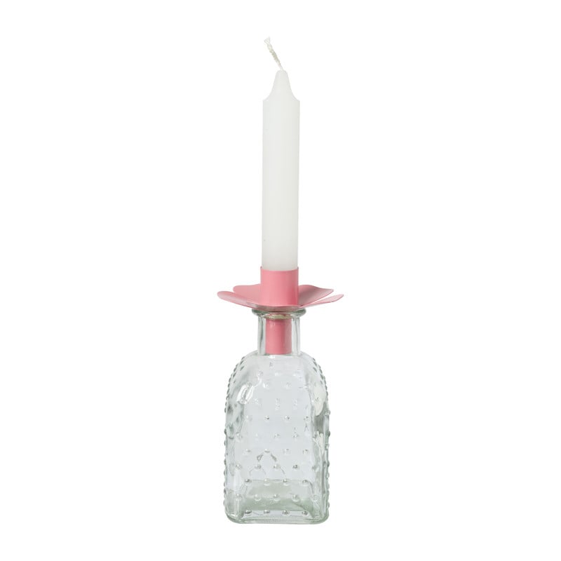 Kaarsenhouder voor fles bloem - diverse kleuren - ø7x5 cm