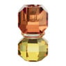 Kandelaar kristal - rood/geel - ø5.5x9 cm 
