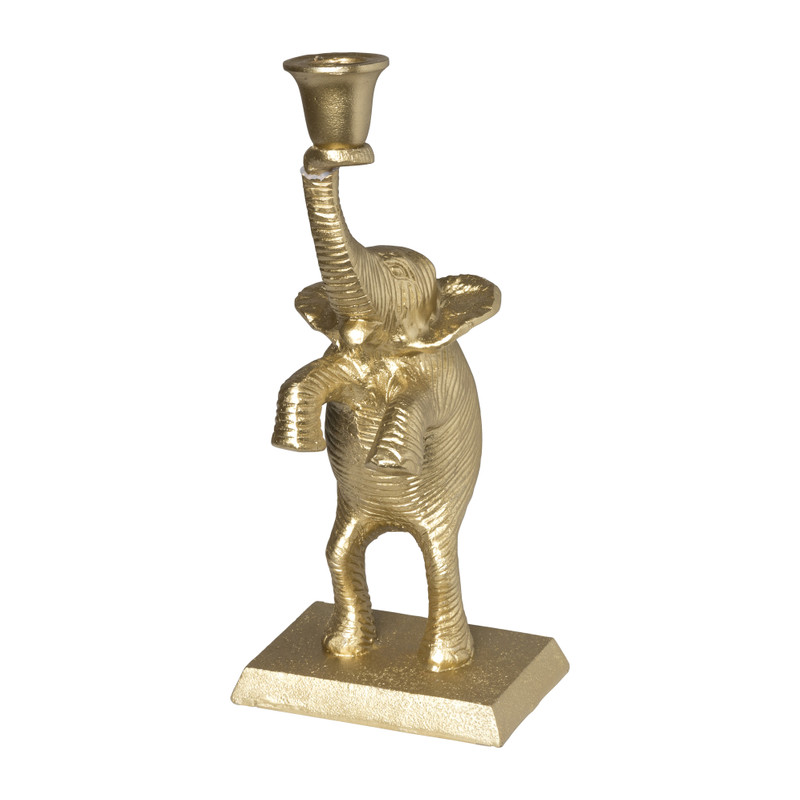 Kandelaar olifant - staand - 28.5 cm 