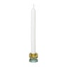 Kandelaar kristal 2-laags - oker/groen - 4x4x4 cm 