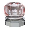 Kandelaar kristal 2-laags - roze/grijs - 4x4x4 cm 