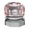 Kandelaar kristal 2-laags - roze/grijs - 4x4x4 cm 