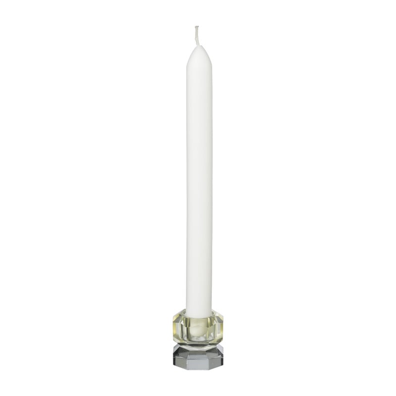 Kandelaar kristal 2-laags - geel/grijs - 4x4x4 cm 