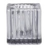 Kandelaar rib glas - grijs - 4x4x4 cm 