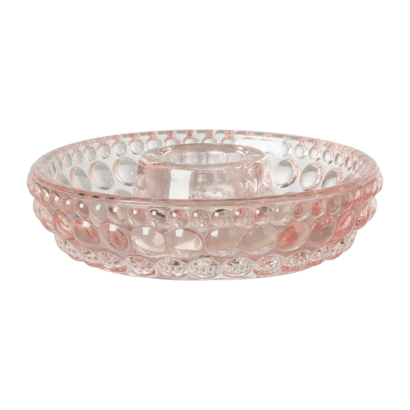 Dinerkaars schaaltje - roze - 9.2x9.2x2.5 cm