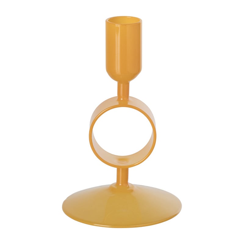 Kandelaar ringen klein - oranje - ø9x14.5 cm